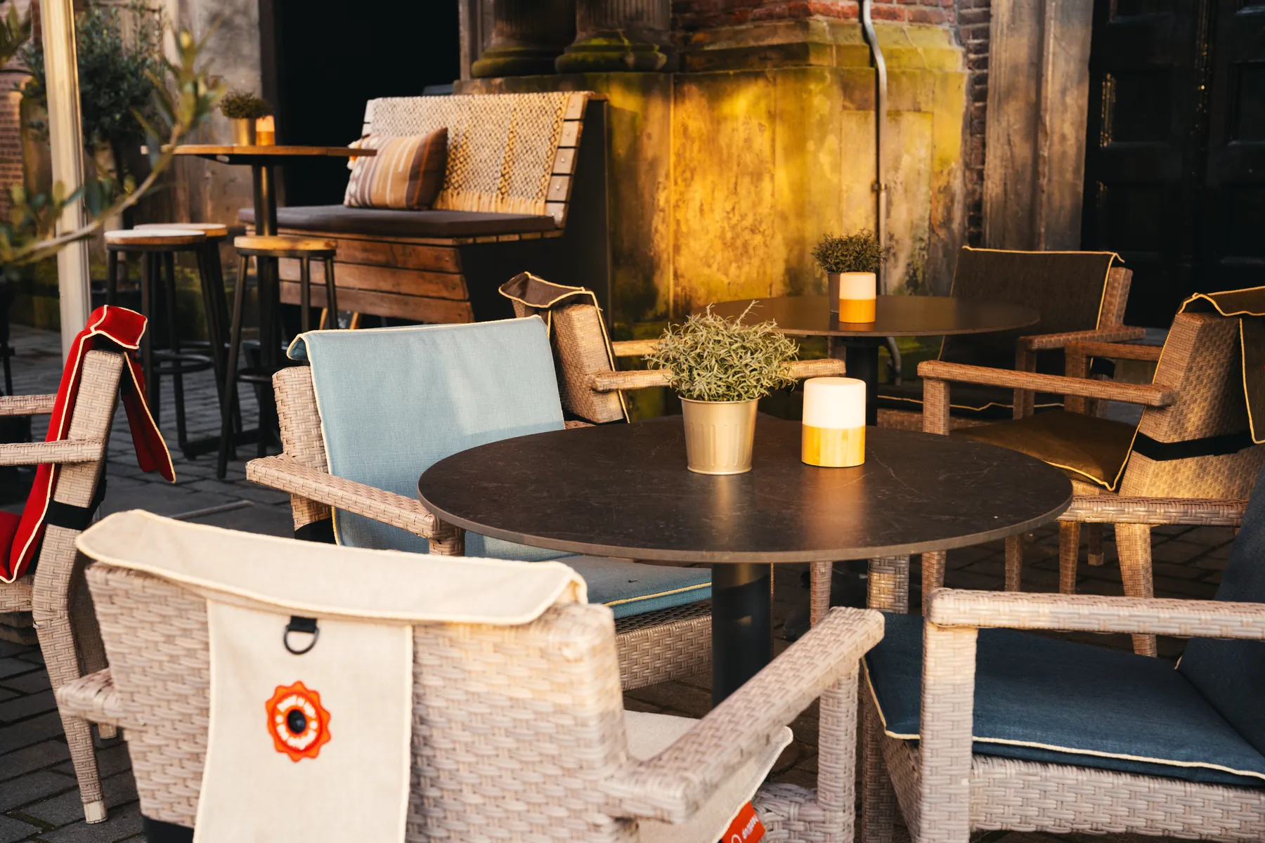 Terrace with HeatUup heated seat cushions